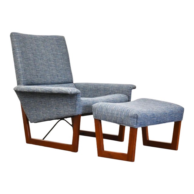 Danish Teak MCM Lounge Chair & Ottoman | Chairish