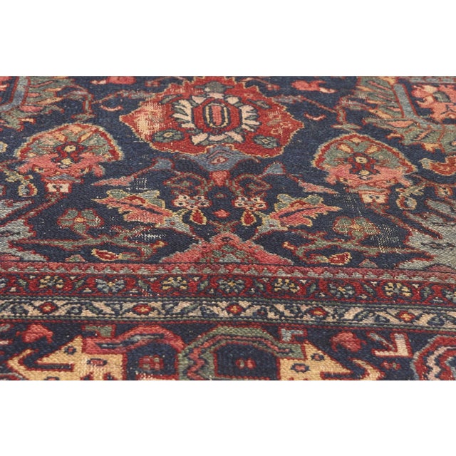 Late 19th Century 1880s Antique Persian Bibikabad Rug - 08’00 X 11’09 For Sale - Image 5 of 9
