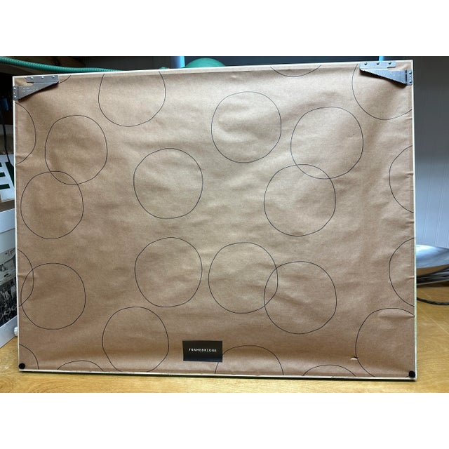 Green Large Coastal Vintage Watercolor Painting of a Pier Waterfront Landscape "End of the Pier", Newly Framed For Sale - Image 8 of 9