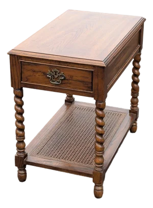 Vintage Thomasville Barley Twist Single Drawer End Table