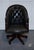 Animal Skin Vintage Chesterfield Dark Aged Grey Leather Directors Swifel Captains Chair For Sale - Image 7 of 16