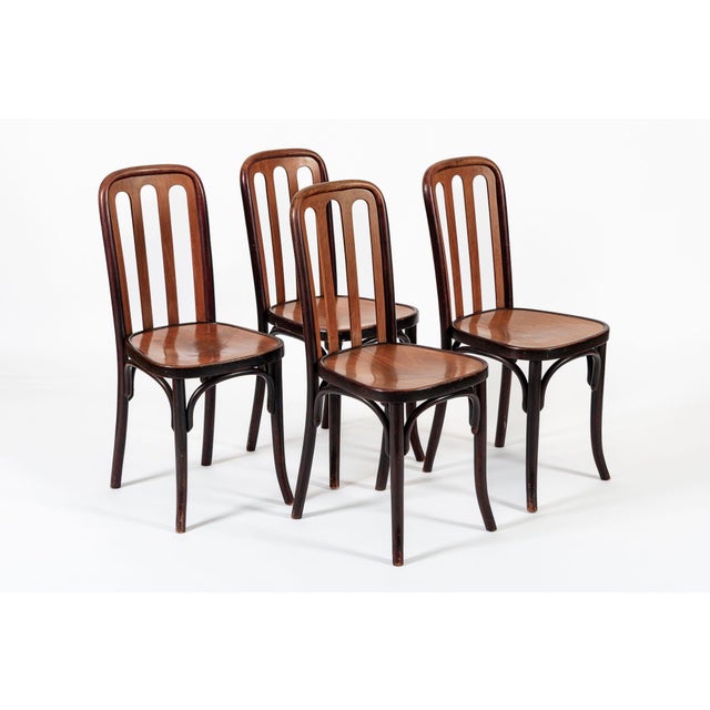 Antique Bentwood Bistro Cafe Chairs by Josef Hoffman for Thonet For Sale In Detroit - Image 6 of 12