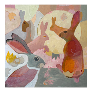 "Fluffle" a Painting of Hares by LWren Walraven