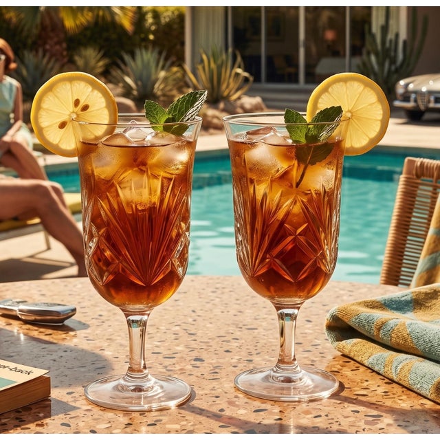 Gorham Vintage Gorham "Cherrywood" Leaded Crystal Iced Tea Glasses - Pair For Sale - Image 4 of 4
