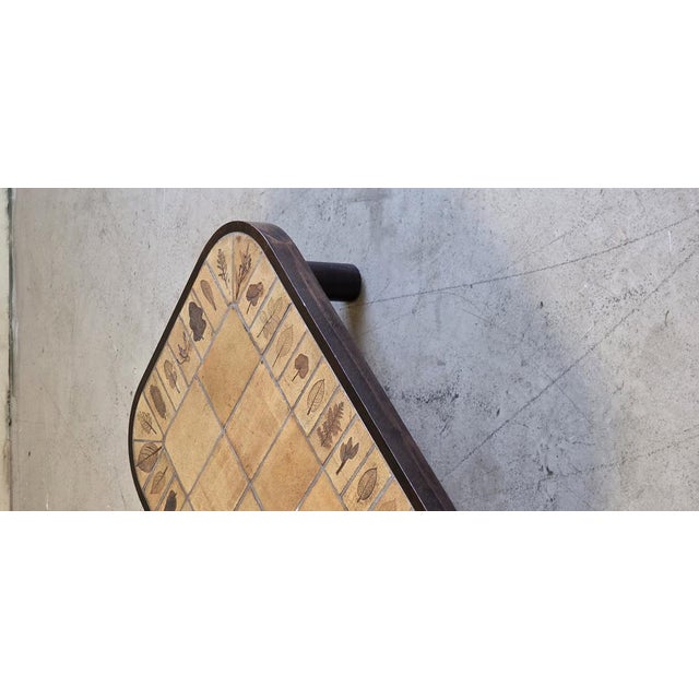Khaki Herbarium Oval Coffee Table by Roger Capron, 1970s For Sale - Image 8 of 12