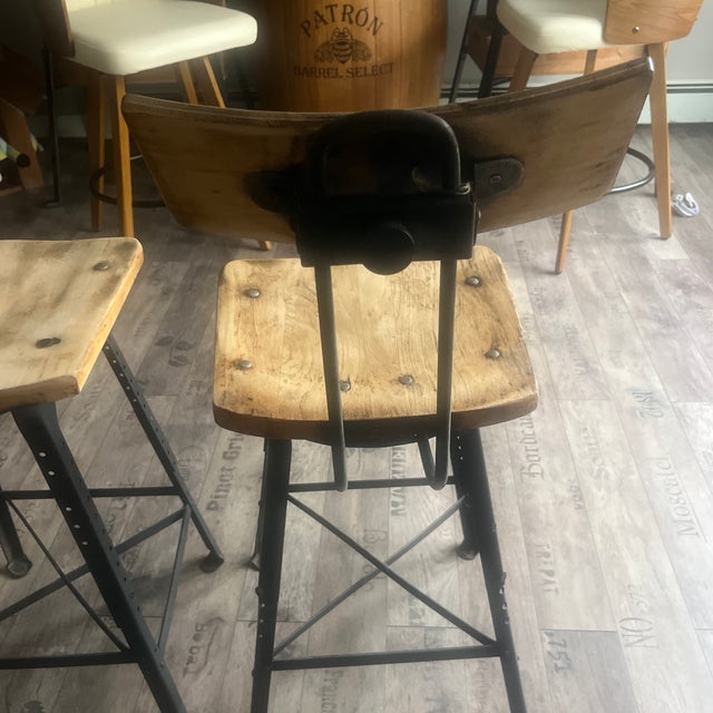 Metal 1930s Industrial Drafting Chair Brooklyn Steel Company For Sale - Image 7 of 9
