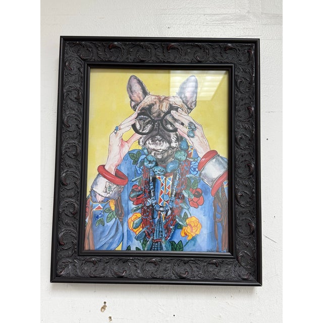 Paint Ivy McConnell Pop Art Giclee Print "Iris Apfel as a Dog", Framed For Sale - Image 7 of 12