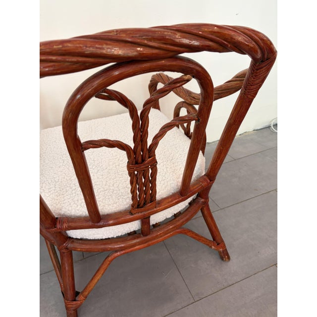 Mid-Century Modern Twisted Rattan Armchairs, 1970s, Set of 2 For Sale - Image 3 of 14