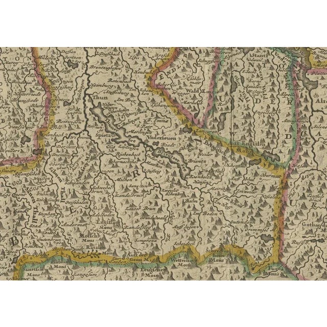 Map of Switzerland by Justus Danckerts, 1690 For Sale - Image 5 of 11