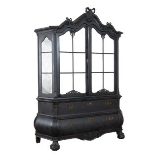 Early 20th Century Swedish Oak Vitrine Display Cabinet Bookcase For Sale