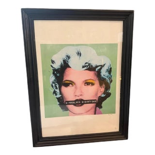 21st Century Black Framed 65/150 Kate Moss Dirty Funker Lithography by Banksy For Sale
