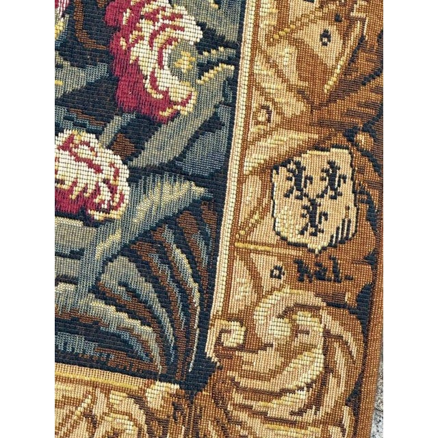 Vintage French Jacquard The Lignon Tapestry in the style of Aubusson, 1970s For Sale - Image 13 of 18