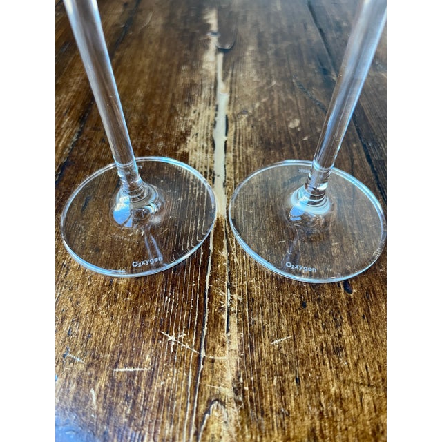 Contemporary Lenox Oxygen Pattern Crystal Red Wine Glasses- Set of 2 For Sale - Image 3 of 6