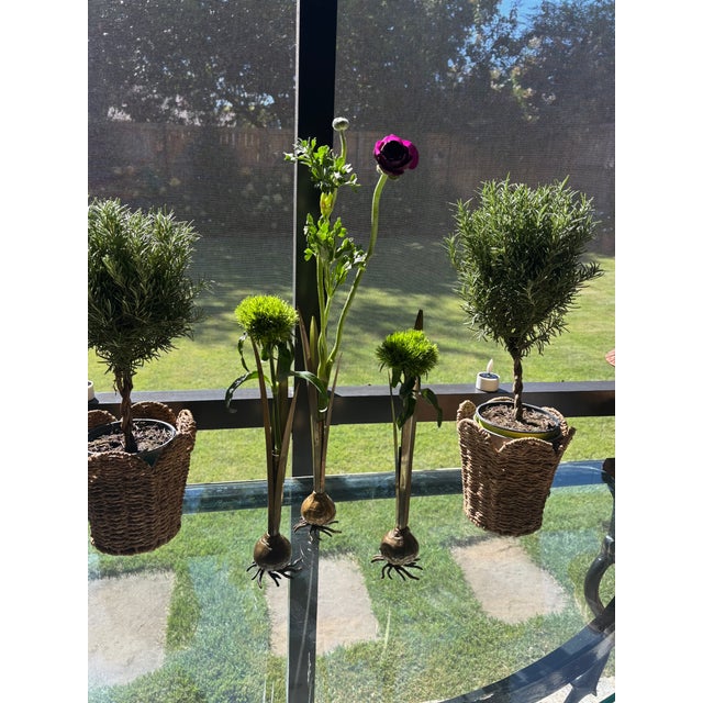 Vintage Italian Carnevale Brass Botanical Bulb Bud Vases - Set of 3 For Sale - Image 15 of 17