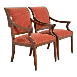 Smith & Watson Regency Carved Mahogany Armchairs, Pair