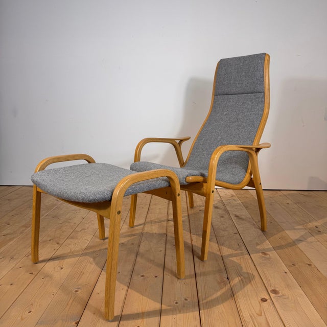 Light grey Lamino armchair by Yngve Ekström for Swedese, 1960