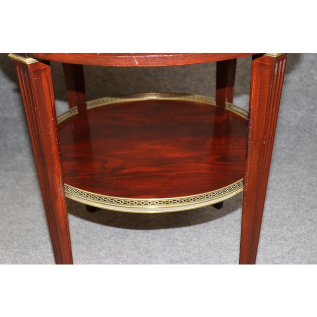 Pair French Louis XVI Style Marble Top & Bronze End Tables by Cassard Et Cie For Sale - Image 9 of 15