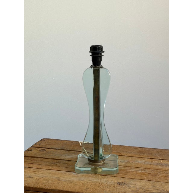 Fontana Arte Italian Fontana Arte Attributed Glass Table Lamp For Sale - Image 4 of 12