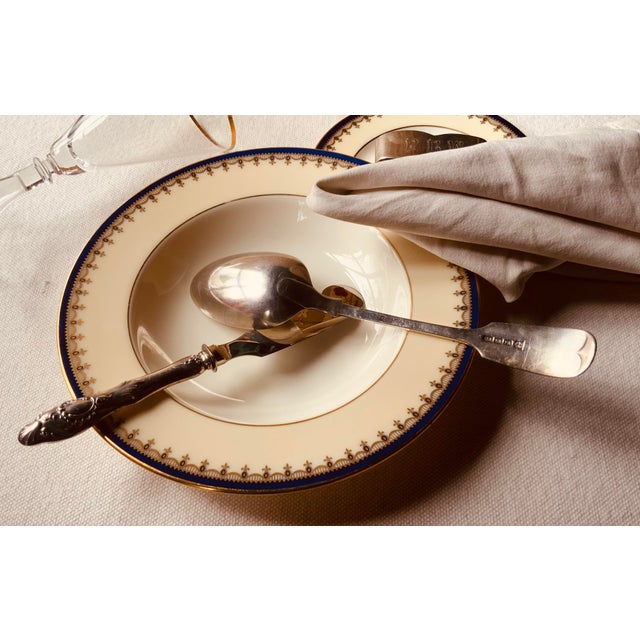 Late 19th Century Atkin Brothers | Silver-Plate Fiddle Pattern Large Pudding Spoons - 2pcs For Sale - Image 10 of 13