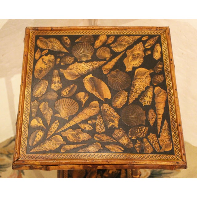 English Circa 1880s English Two-Tire Square Bamboo Side Table For Sale - Image 3 of 6