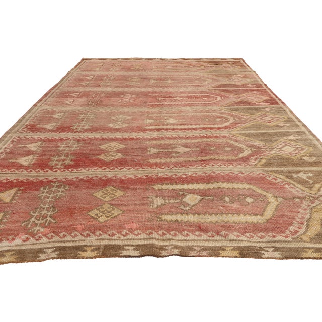 Traditional Vintage Turkish Oushak Saph Prayer Rug, 05'07 X 09'03 For Sale - Image 3 of 10