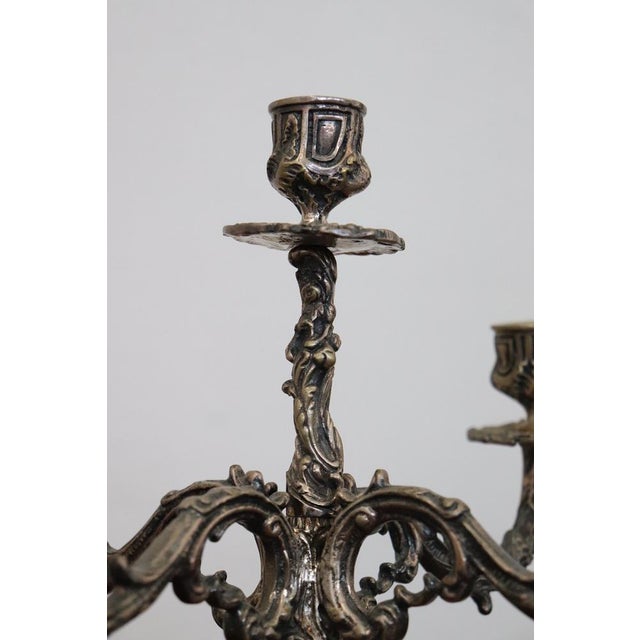 1980s Candleholders in Silvered Metal, 1980s, Set of 2 For Sale - Image 5 of 13