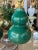 Vintage Pair Gourd Green Crackle Glaze Porcelain Table Lamps Newly Wired Brass For Sale - Image 10 of 12