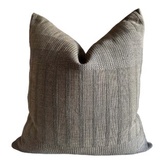 Zak + Fox Linen Pillow With Down Insert in Olive Green For Sale