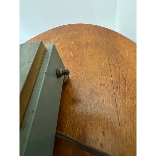 Metal Vintage Tall French Style Sage Accent Crystal Lamp With Burlap Shade For Sale - Image 7 of 9