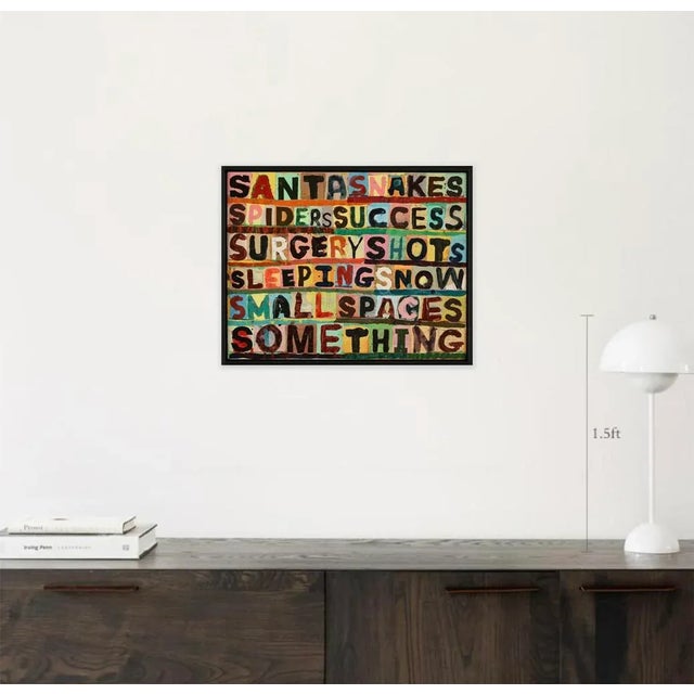 "Scared Of 'S'..." is a thought-provoking mixed-media piece from an ongoing series exploring search engine predictions....