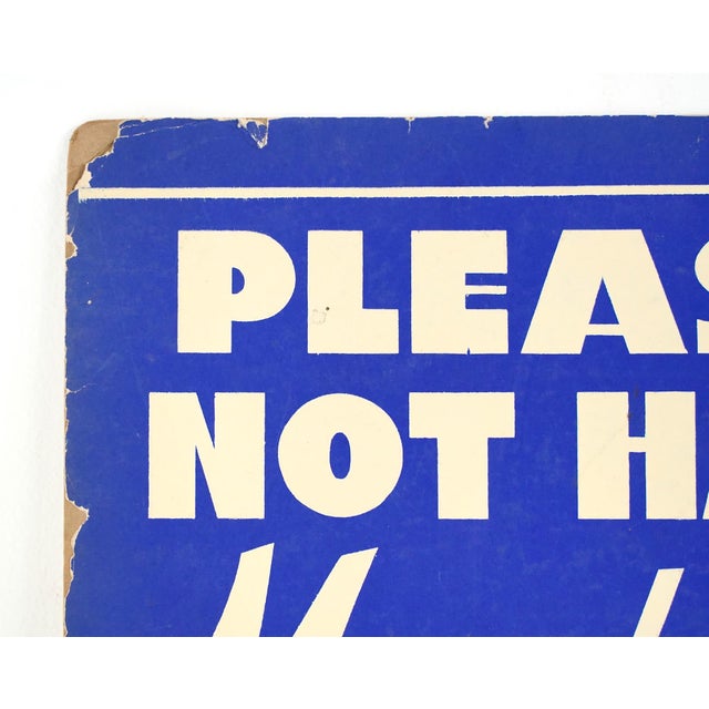 Vintage Please Do Not Handle Merchandise! Retail Wall Sign For Sale - Image 4 of 8
