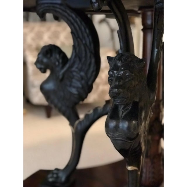 Neoclassical Center Table With Griffin Base For Sale In New York - Image 6 of 7