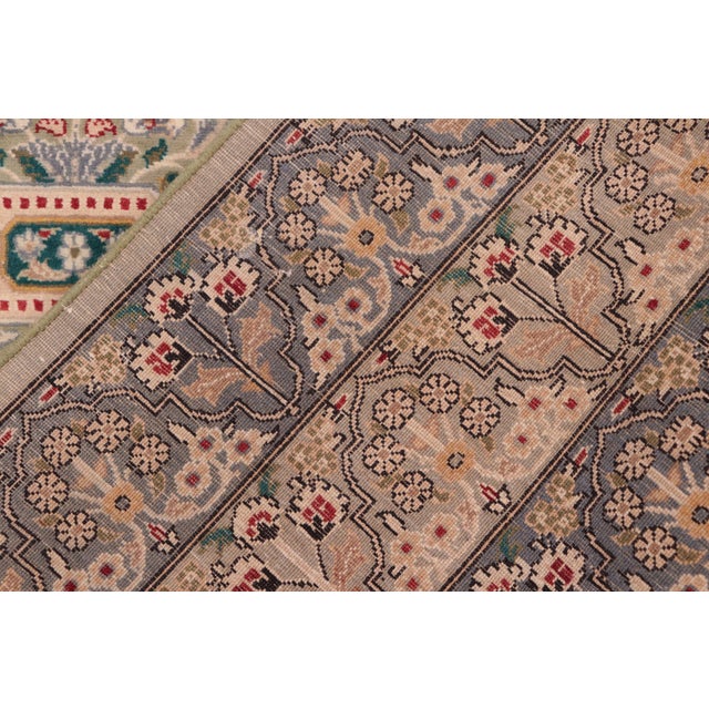 Textile Intricate Floral Pak-Persian Green/Gray Wool Rug - 8'1'' X 10'1'' For Sale - Image 7 of 9