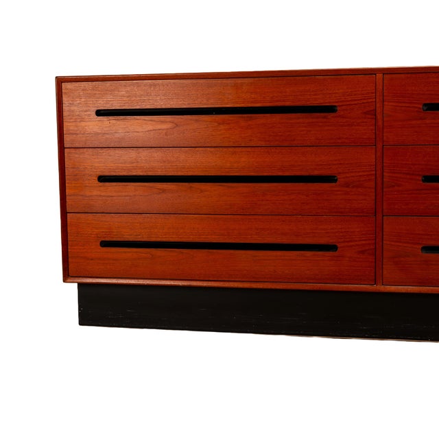 1970s Westnofa Norwegian Scandinavian Modern Teak Lowboy Long Dresser Norway For Sale In Tampa - Image 6 of 12