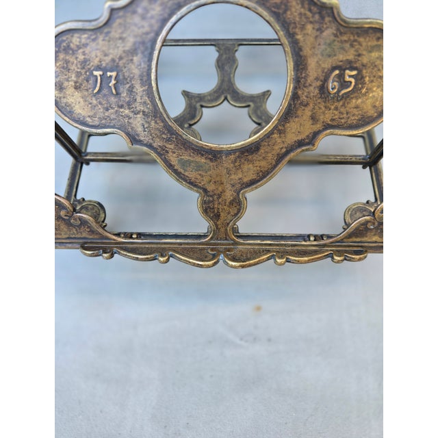 Aged Brass Adjustable Book Stand For Sale - Image 4 of 12