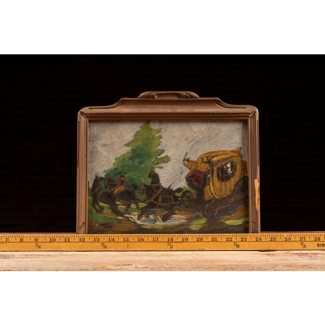 Asparagus Stagecoach | Framed 1908 Morley Hicks Oil Painting, Signed and Dated For Sale - Image 8 of 8