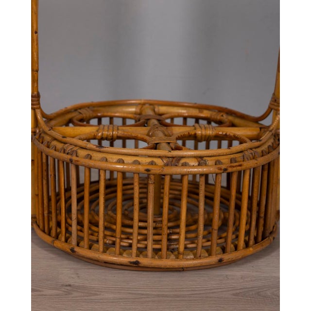 Vintage Italian Bamboo Bar Basket, 1960s For Sale - Image 6 of 11