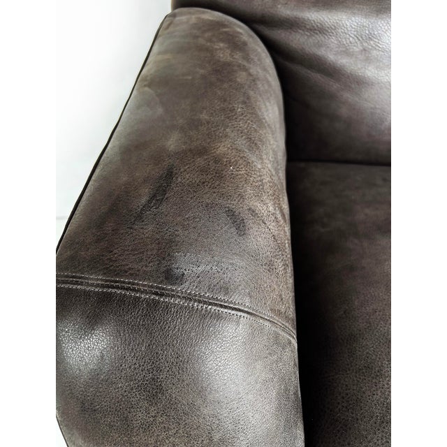 Metal Edra Chiara Model Ottoman, Lounge Chair With Chrome Bases, Supple Leather, Setof 2 For Sale - Image 7 of 18