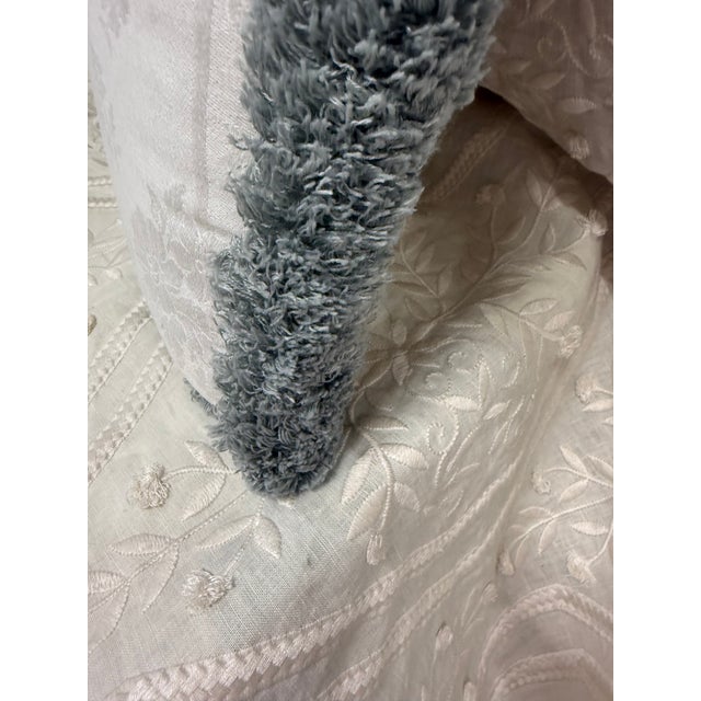 2020s Set of Four Vintage Monogram Linen Accent Pillows With Samuel & Sons Passementerie For Sale - Image 5 of 8