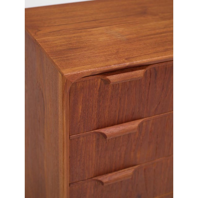 Brown Tall Vintage Danish Chest of Drawers in Teak, 1960s For Sale - Image 8 of 16