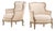 Pair of French Painted Bergères With New Upholstery, C. 1900 For Sale
