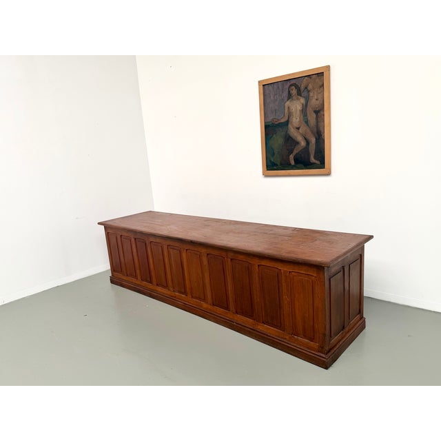 Brown Vintage Oak Trade Counter, 1920s For Sale - Image 8 of 18