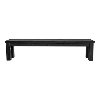 Restoration Hardware Black Salvaged Reclaimed Wood Bench For Sale