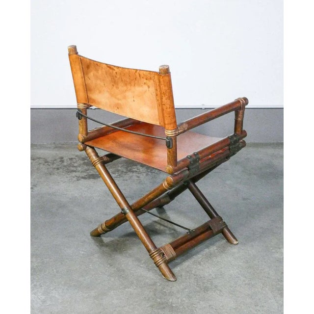1960s Bamboo and Leather Chair by Lyda Levi, 1960s For Sale - Image 5 of 8