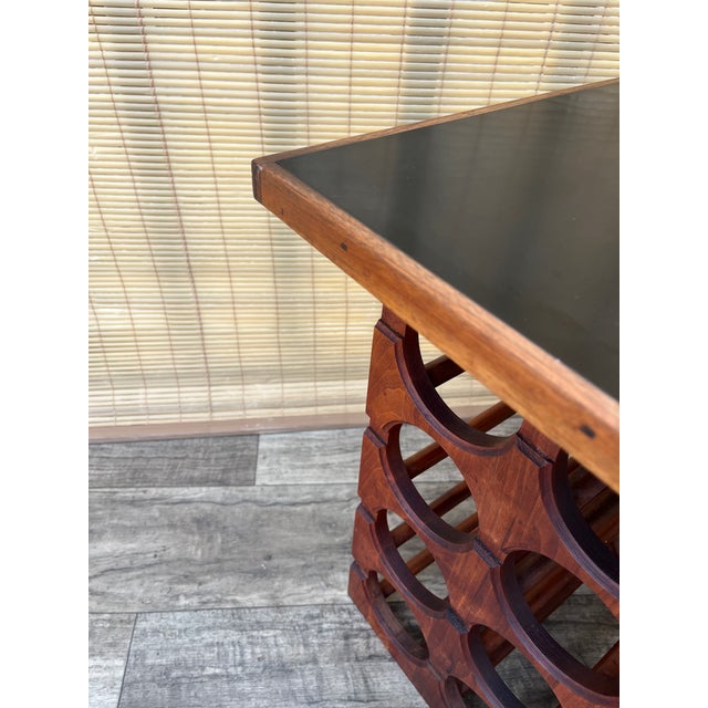 A Pair of Handcrafted Mid Century Moderm Wine Rack / Side Tables. Circa 1960s For Sale - Image 16 of 18