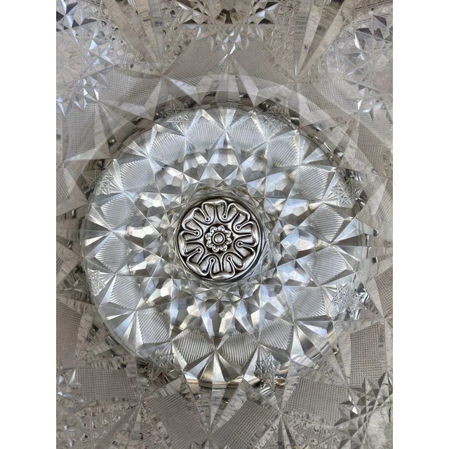 Antique Art Deco French Cut Glass Fruit Bowl For Sale - Image 7 of 8
