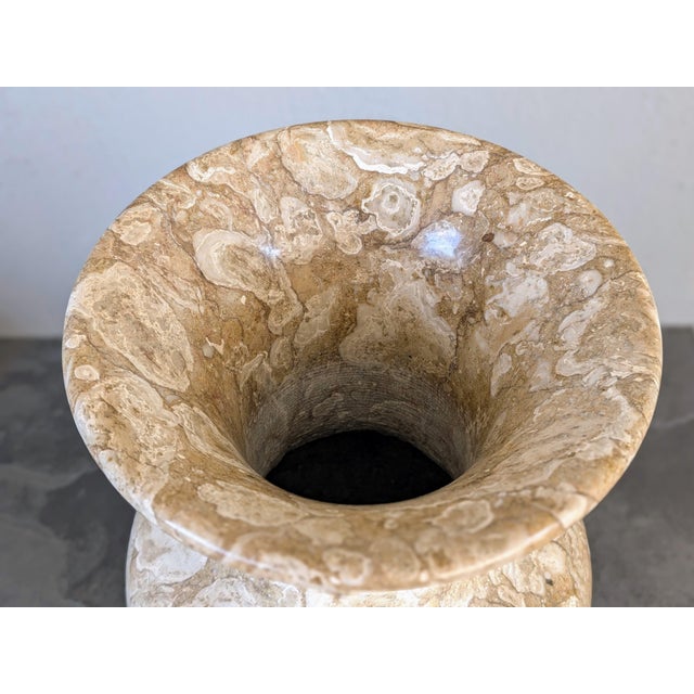 Vintage Marble Coral Stone Vase For Sale - Image 4 of 5