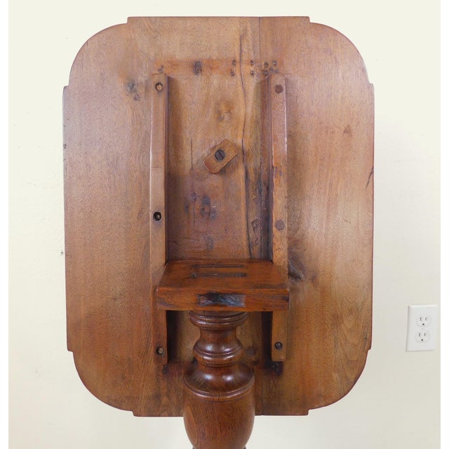 Vintage C1940s Mahogany Wood Tilt Top Table For Sale - Image 11 of 12