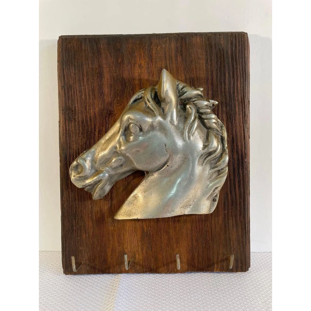 Mid 20th Century Pewter Horse Head Sculpture Key Holder For Sale - Image 6 of 13