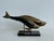 Wood Vintage Brass and Wood Sculpture Depicting Two Fish For Sale - Image 7 of 8